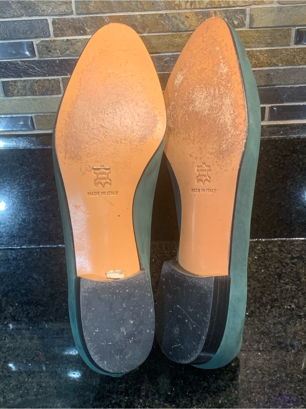 Salvatore Ferragamo Women’s Size 7 B Suede Flat .5” Heel Deep Green Satin Bow - Picture 9 of 15